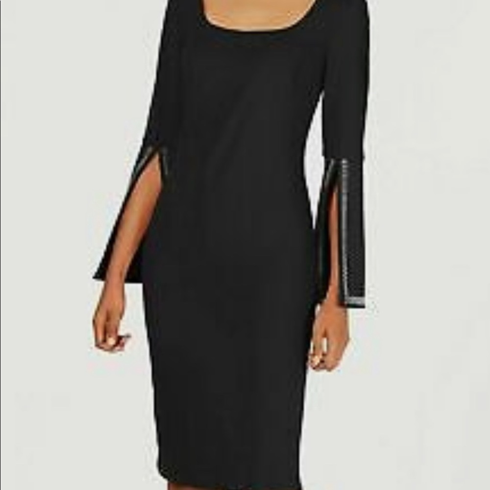 Calvin Klein Blinged Sleeve Sheath Dress